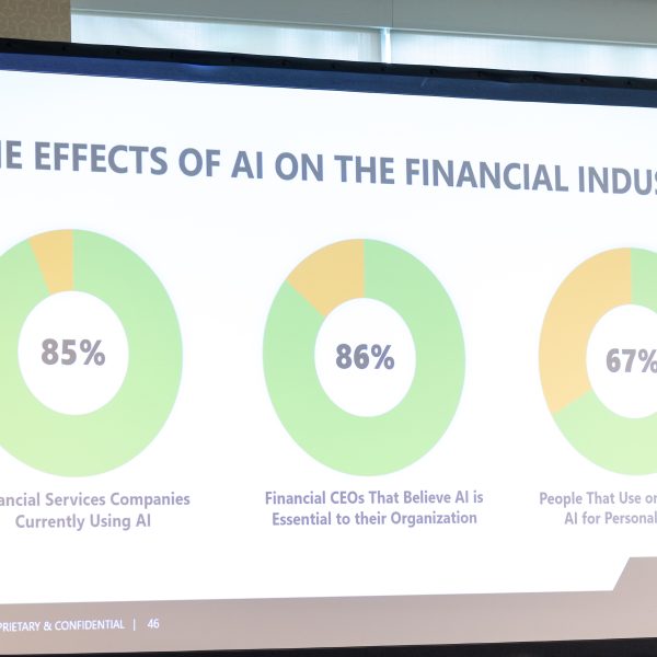 The Effects of AI on the financial industry slide.